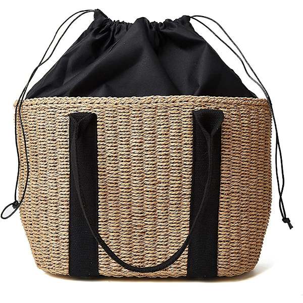 Kvinder Halm Tasker Sommer Strand Stor Tote Taske Håndlavet Vævning Skulder Crossbody Håndtaske