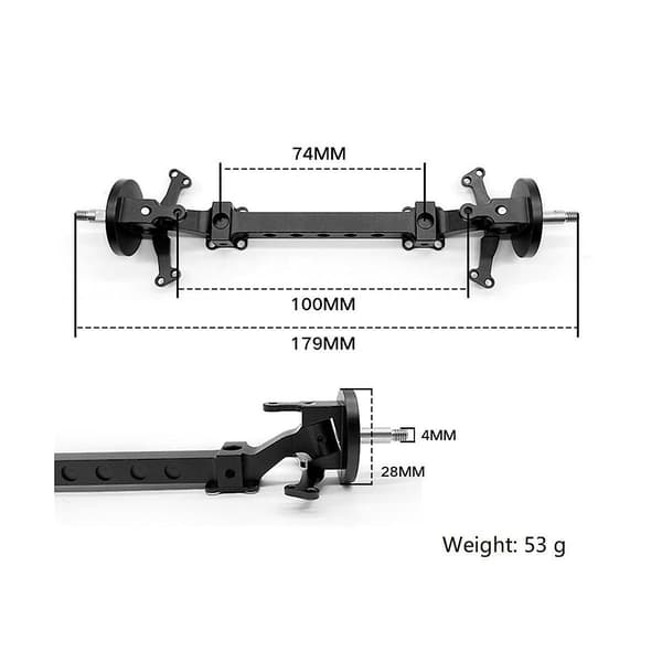 1/14 Lastbil Ikke-drevet Foraksel Caster Simulering Aksel Tilbehør Til Traktor Model