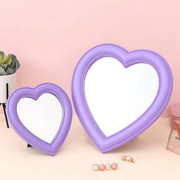 Kjærlighetsspeil Skrivebordssminke speil Veggmontert sminkespeil med dobbel bruk Jenterom Veggdekor Heart-sh