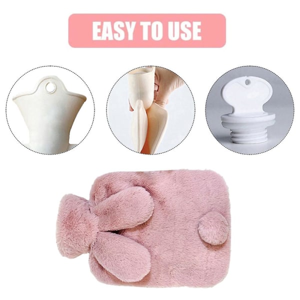 Varmtvandsflaske med betræk 500ml Varmtvandspose til nakke, skuldersmerter, menstruationssmerter, varmt omslag og kuldeterapi, fødder og sengevarmer 500ML style 3