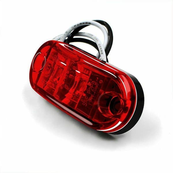 10x Røde LED 2,5 tommer 2 Diode Lys Oval Clearance Trailer Truck Side Lampe