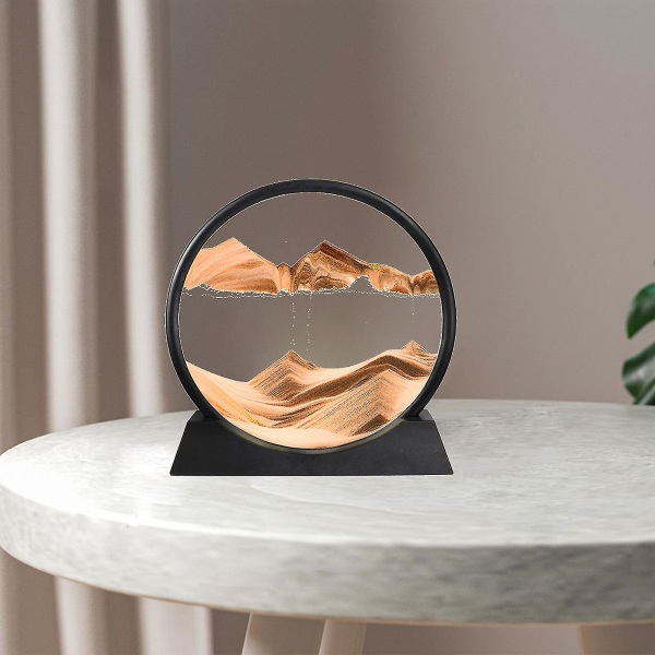 3D liikkuva hiekka taidekuva pyöreä lasi syvänmeren hiekkamaisema Quicksand- set golden