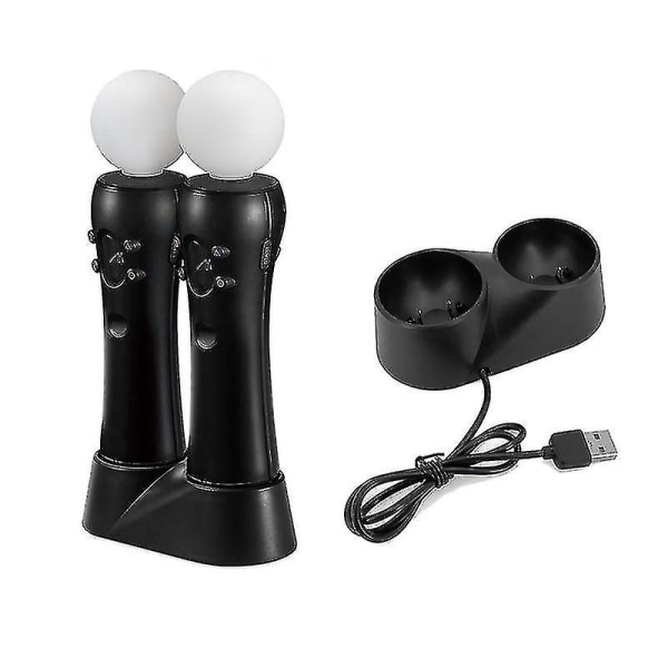 Spilkontrol Oplader Kompatibel Med Ps4 Vr Move Bevægelsescontroller Playstation Play Station Ps 4 Opladningsdock Docking Opladningsstøtte (Kun Oplader)