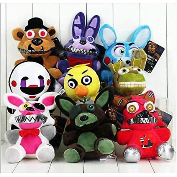 Fnaf Plys - Alle Karakterer(7") - -- Fem nætter Freddy's Plys: Chica, Springtrap, Bonnie, Marionette, Foxy Plys - Freddy Plys-fnaf Plys-kid's
