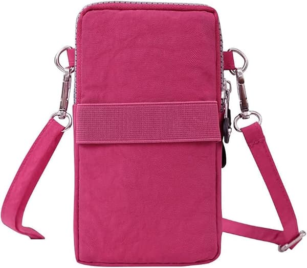 Damväskor Flickor Nylon Design Liten Crossbody Väska Handväskor(Djupröd)