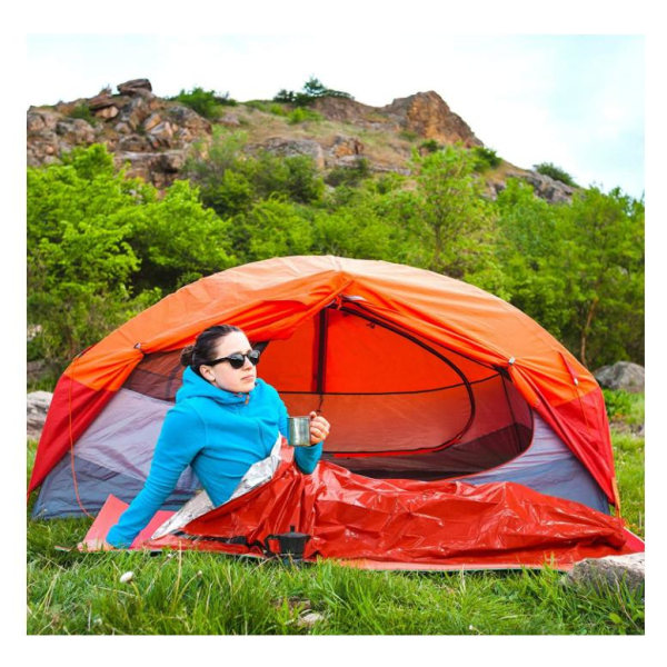 Nödsömnpose med Paracord, Ultralätt Vattentät Termisk Överlevnadsnödfilt, PE Aluminiumfilm, för Camping, Ryggsäck - WELLNGS