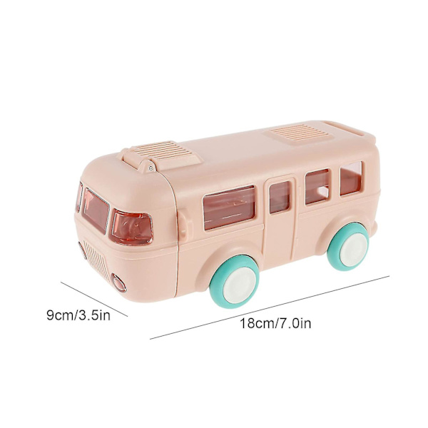 Bärbar vattenkopp i bussform, bilhalmvattenkopp, bussvattenflaska Kawaii bilhalmvattenkopp Pink