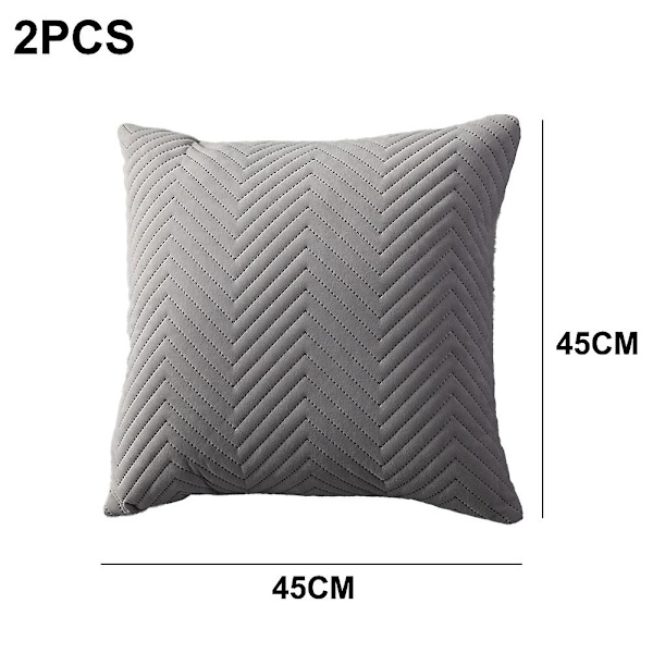 Pakke med 2 dekorative putetrekk putevar putetrekk for sofa seng bil blå Light grey