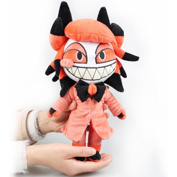 Hazbin Hotel Plysch Alastor Anime Figur Docka Angel Dust Cartoon Fylld Figur Söt Fylld Super Mjuk Soffa Kudde Present till Spel Fans (30cm)