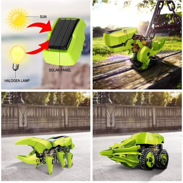 Hot Bee Dinosaurleker for gutter og jenter, 3-i-1 Solar Robotleker, STEM-leker, 8 9 10 år gamle gutter og jenter, Byggesett