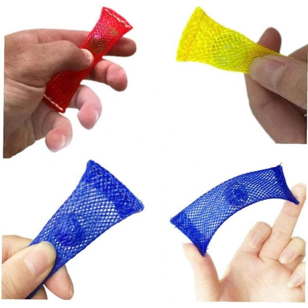 Förpackning med 5 lugnande sensoriska fidgetleksaker, flätad nät tub