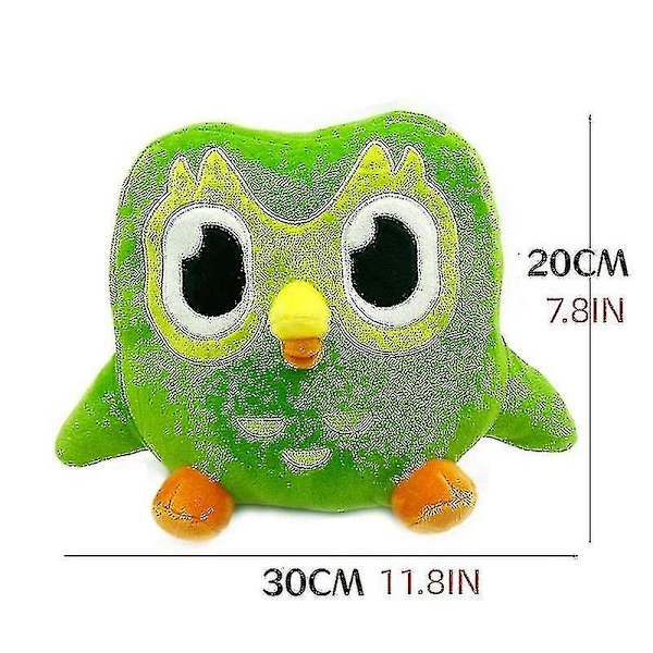 30cm Duolingo Plushie Duo 10 års jubilæum grøn ugle gave til børn dukke plys legetøj 20cm