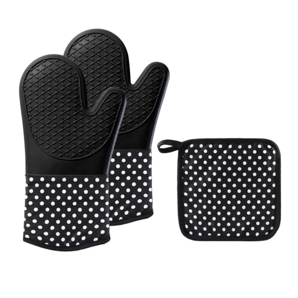 3-pack ugnsvantar, värmebeständiga halkfria silikonvantar,