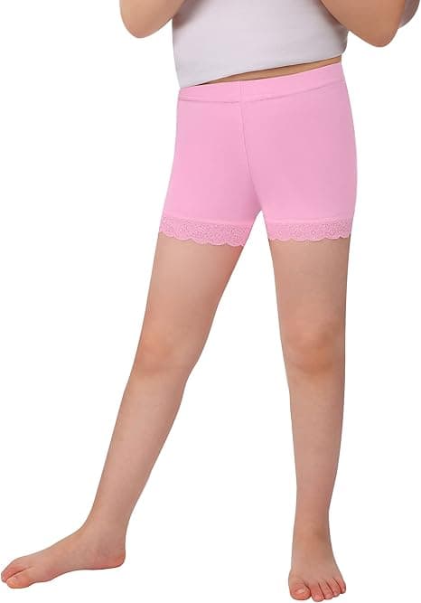 Cykelshorts til piger, sorte, til dans, med blonder, til børn, 2-10 år, 6 stk. 5-7 Years