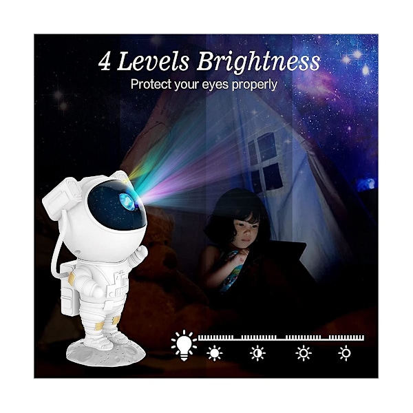Astronaut Galaxy Stjerneprojektor Stjerneklar Natlampe, Astronaut Lysprojektor Med Nebula, Timer Og