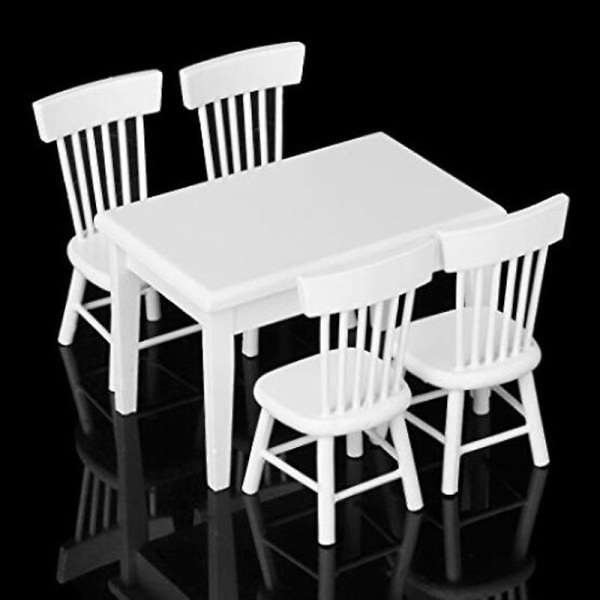Hvid Spisebordsstol Model Sæt 1:12 Dukkehus Miniature Møbelgave