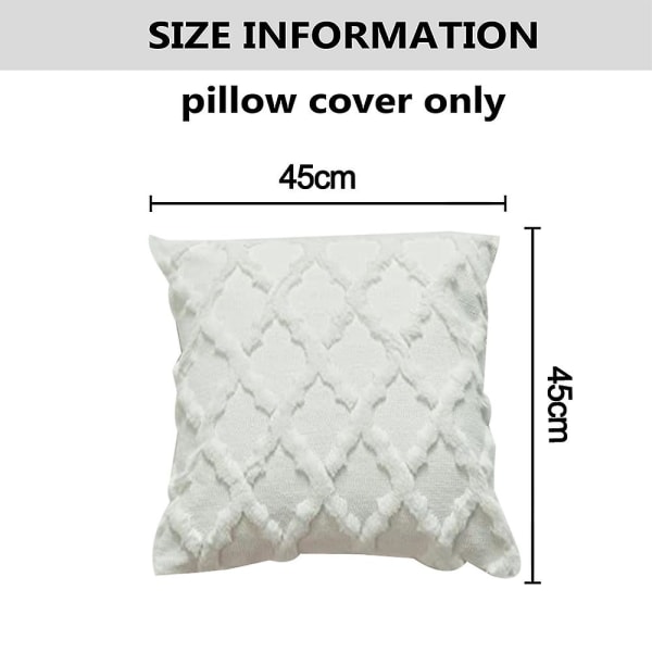 Decorative Throw Pillow Covers , Soft Plush Faux Wool Couch Pillow Covers Set , Beige