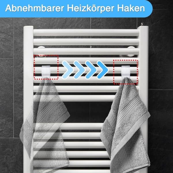 8 kpl pyöreä patterikoukku, valkoinen pyyhekoukku, kylpyhuoneen pyyhekoukku, pyyhekuivaimen patterikoukku (läpinäkyvä)
