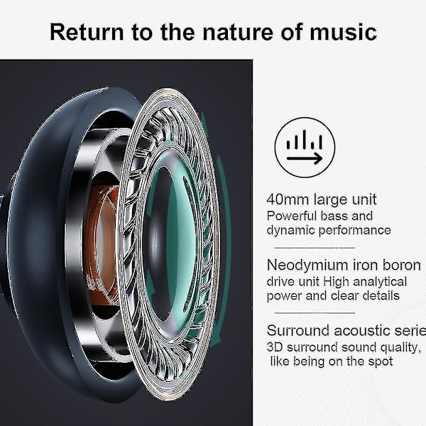 Bluetooth Øretelefon, Trådløs Bluetooth Øretelefon, Sammenleggbar Trådløs Bluetooth Øretelefon