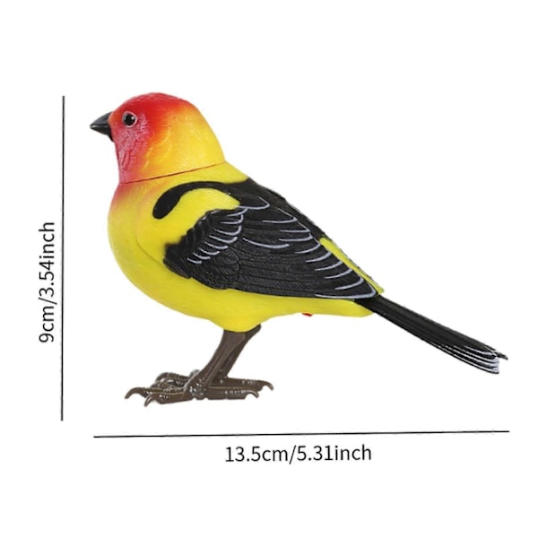 Papegøje Fuglebur Legetøj Elektrisk Syngende og Kvidrende Fuglelegetøj til Børn Amerikansk Gulddompap Tanager 13.5cmx9cm