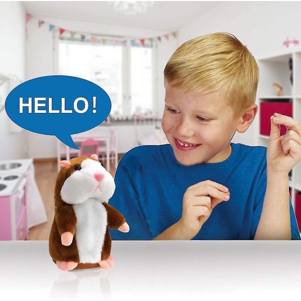 Talande hamster plyschleksak Repetera vad du säger Rolig barnstoppad interaktiv leksak Brown