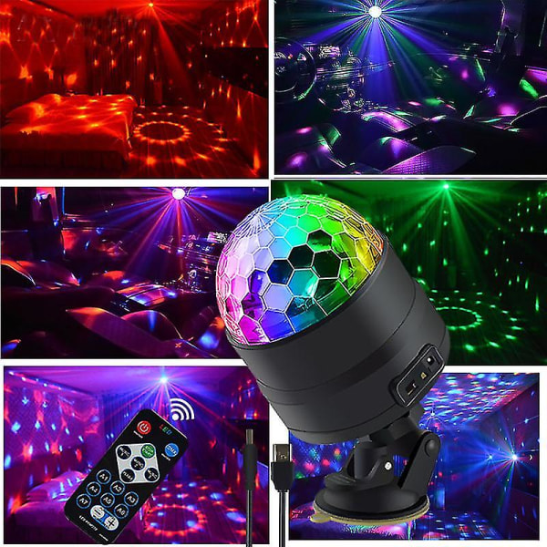 Oppgrader Fullfarge Discokule Lys DJ Lys Show Lys LED Mini Party Lys Juledekorasjon Lys Gave Lys Magisk Lys Lydaktivert Autom