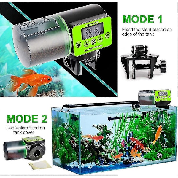 Automatisk fiskefoderdispenser med timer og LCD til akvarium