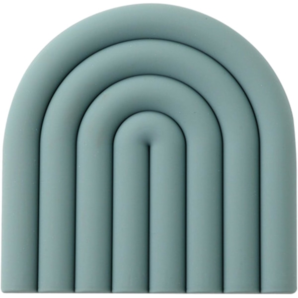 Silikonunderlag, Regnbue Silikonbordmatte, Varmeunderlag, Varmebestandige Brikkeunderlag, Koppisolasjonsmatte, Bordserviceisolasjonspute Gryteunderlag Gray blue