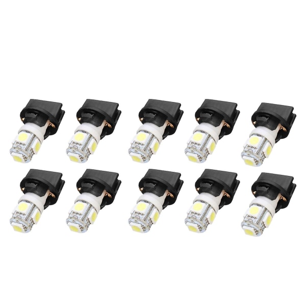 10x T10 White 5050 194 Led Bulbs Instrument Gauge Cluster Dash Light With Socket