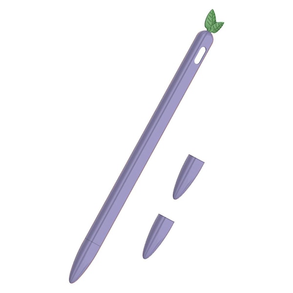 Etui Sleeve Cute Fruit Design Silikone Blødt beskyttelsescover kompatibel med Apple Pencil 2nd Gen Grape