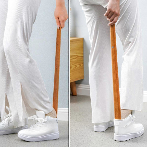 Kenkien Apuväline Pitkä Pitkävartinen Magneettipohjainen Kenkälusikka Vammaisille Lapsille Kantapää Beige Beige 55cmx4cm