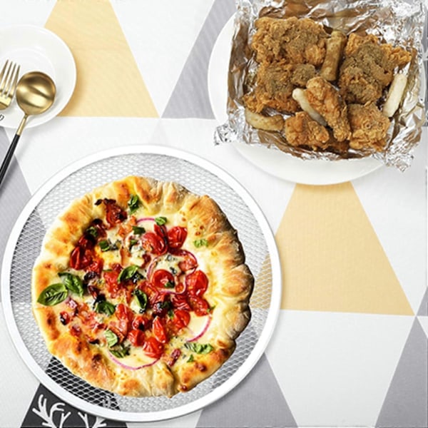 Grill Pizza i sømløs aluminium (10 tommer), bageplade, køkkenredskaber, bagetilbehør, gør-det-selv værktøj