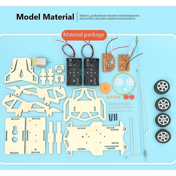 Stamme leketøy vitenskap prosjekt utdanning DIY kit trådløs 4wd fjernkontroll bil modell vitenskapelig eksperiment