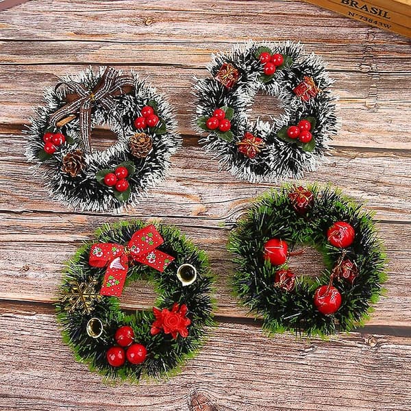 4 st Mini Julkransar, 4.7 tum Elegant Designer Kvalitet