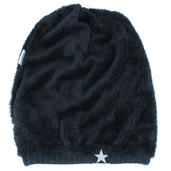 Mænd Kvinder Strik Uld Slouch Beanie Hat Cap Ski Skateboard Navy