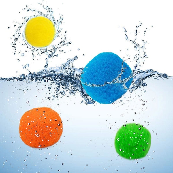 10 stk Gjenbrukbare vannballer, nyhet og morsomme vannleker, badeballer, absorberende bomullsballer Green