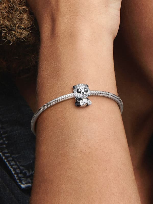 Pandora - Mousserende sød panda-charm - Sterlingsølv iphone