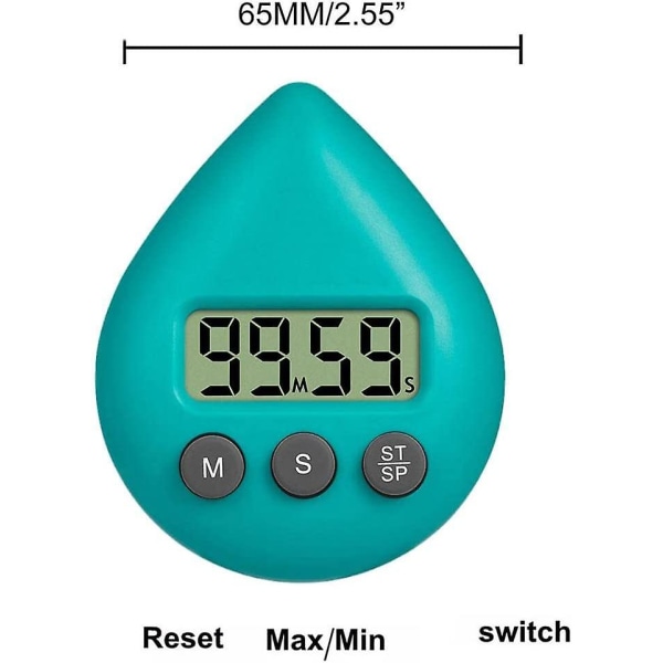 Digitalt brusebadsur med timer, vandtæt timer med alarm og sugekop Yellow