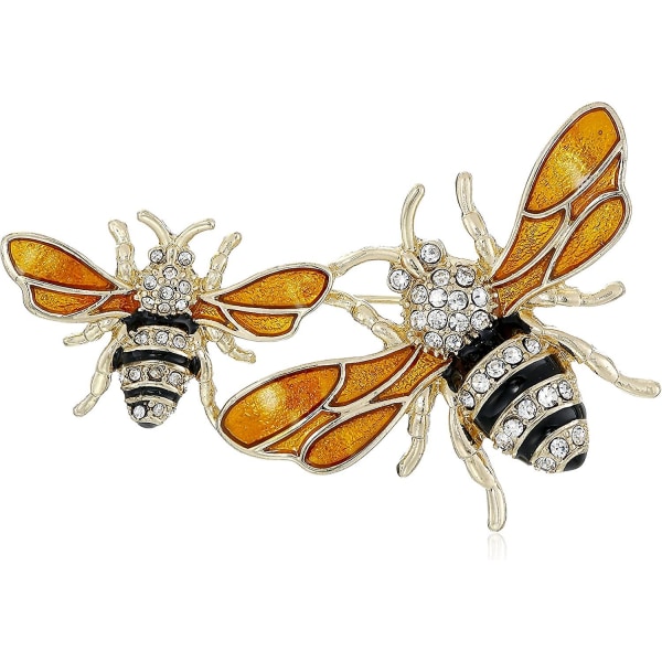 Classics Goldtone og gul bi broche pin