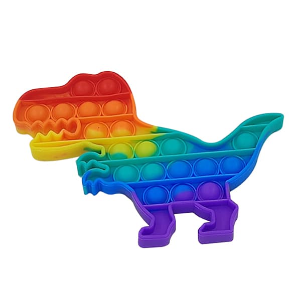 Färgade Push Bubble Gadgets Sensoriska Leksaker, Speciellt för Tryckavlastning Silikon Tryckavlastningsleksaker Klämkänsla Dinosaurie Dinosaur