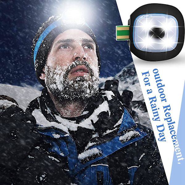 2 kpl USB-ladattavaa valoa LED-pipohattuun, vaihdettava otsalamppuhattu DIY-hattuvalo miehille ja naisille