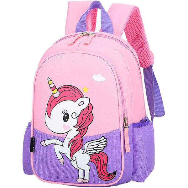 Lasten taapero esikoulu matkareppu päiväkoti Cool Cute Cartoon reppu reppu Yksisarvinen Violetti reppu Kirjakassi tytöille pojille vauva Unicorn Purple