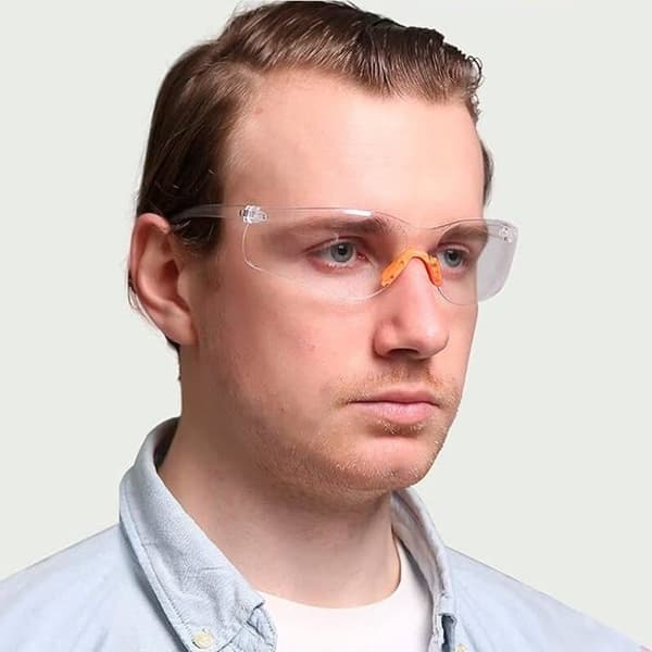12 st skyddsglasögon, transparenta skyddsglasögon med plastlinser, näsbrygga och skalmtoppar