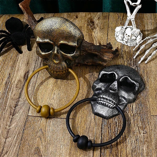 Halloween Dørklokke Skalle Hjemsøkt Dørklokke med Lyd Lysende Øyeeple Skumle Halloween Rekvisitter for Fr
