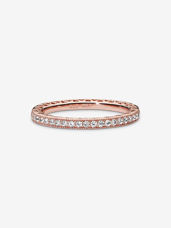 Pandora - Sparkle & Hearts Ring - 14k rosaguld plating Circumference: 54mm