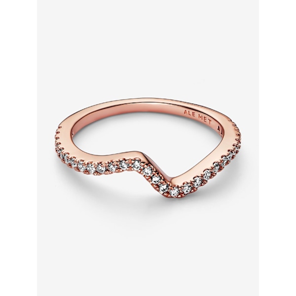 Pandora - Sparkling Wave Ring - 14k rosaguld plating Circumference: 52mm