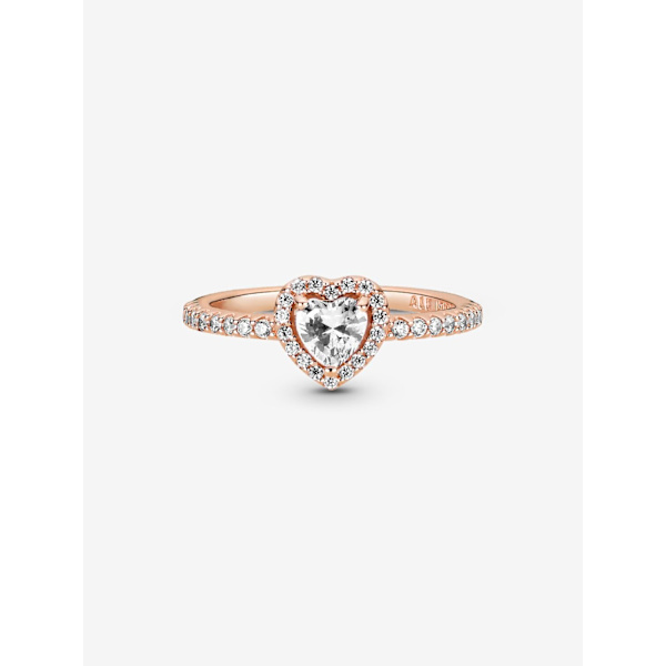 Pandora - Sparkling Elevated Heart Ring - 14k rosaguld plating Circumference: 56mm