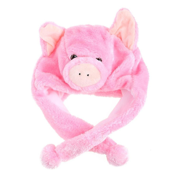 Ny stil plyschdjur mössa vinter utomhus varmhållande mössa för vuxna Pink pig