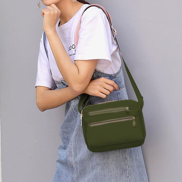 Multi Pocket Tote Liten Lätt Reseväska Justerbar Rem - Grön green