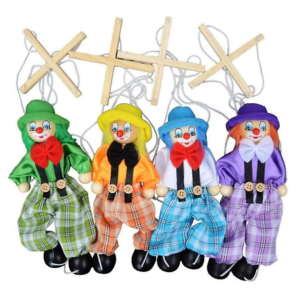 4 Pack Clown Leksaker Dra String Puppet Barn Leksaker För Förälder Barn Interaktiva Leksaker Barn Bästa Present